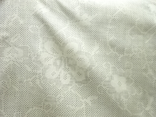 アンティーク　花唐草模様織出し本場白大島紬着物（5マルキ）